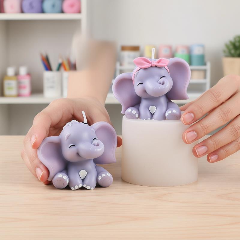 Cute 3D Elephant Silicone Cand - Melt Pour Soap Base recension och pris